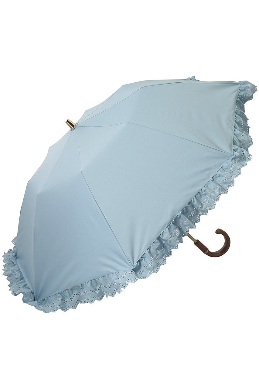 【グレイシー/Gracy】のGRC 晴雨兼用楽折 Eyelet lace Frill インテリア・キッズ・メンズ・レディースファッション・服の通販 founy(ファニー) 　ファッション　Fashion　レディースファッション　Fashion for Women　レイングッズ・傘・晴雨兼用傘　Umbrellas & Rain Gear　ウッド　Wooden Design　ハンカチ　Handkerchief, Hanky　フェミニン　Feminine, Girly　フリル　Frill, Ruffle　レース　Lace, Lace Fabric　傘　Umbrella, Parasol　時計　Watch, Wristwatch　ナイルブルー|ID: prp329100002454369 ipo3291000000032867251