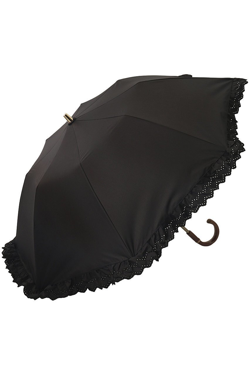 【グレイシー/Gracy】のGRC 晴雨兼用楽折 Eyelet lace Frill インテリア・キッズ・メンズ・レディースファッション・服の通販 founy(ファニー) 　ファッション　Fashion　レディースファッション　Fashion for Women　レイングッズ・傘・晴雨兼用傘　Umbrellas & Rain Gear　ウッド　Wooden Design　ハンカチ　Handkerchief, Hanky　フェミニン　Feminine, Girly　フリル　Frill, Ruffle　レース　Lace, Lace Fabric　傘　Umbrella, Parasol　時計　Watch, Wristwatch　ブラック|ID: prp329100002454369 ipo3291000000032867257