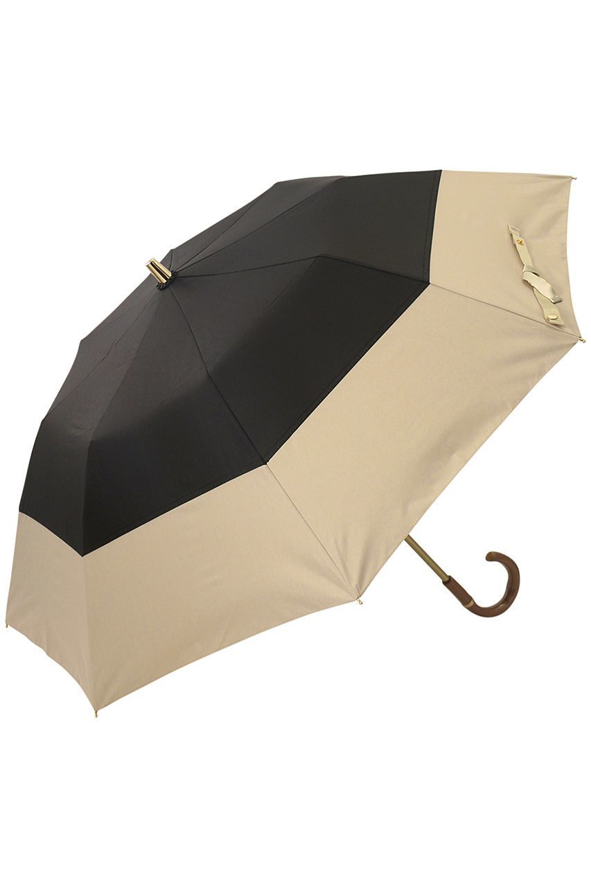 【グレイシー/Gracy】のGRC 晴雨兼用楽折 Tender bicolor インテリア・キッズ・メンズ・レディースファッション・服の通販 founy(ファニー) 　ファッション　Fashion　レディースファッション　Fashion for Women　レイングッズ・傘・晴雨兼用傘　Umbrellas & Rain Gear　ウッド　Wooden Design　ハンカチ　Handkerchief, Hanky　エレガント 上品　Elegant　傘　Umbrella, Parasol　時計　Watch, Wristwatch　ブラック×ベージュ|ID: prp329100002454376 ipo3291000000032863812