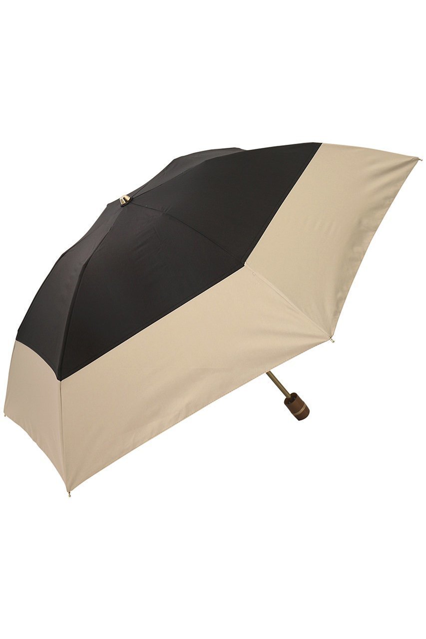 【グレイシー/Gracy】のGRC 晴雨兼用折り畳み Tender bicolor インテリア・キッズ・メンズ・レディースファッション・服の通販 founy(ファニー) 　ファッション　Fashion　レディースファッション　Fashion for Women　レイングッズ・傘・晴雨兼用傘　Umbrellas & Rain Gear　ウッド　Wooden Design　ハンカチ　Handkerchief, Hanky　リボン　Ribbon, Bow　エレガント 上品　Elegant　傘　Umbrella, Parasol　時計　Watch, Wristwatch　ブラック×ベージュ|ID: prp329100002454378 ipo3291000000032863597