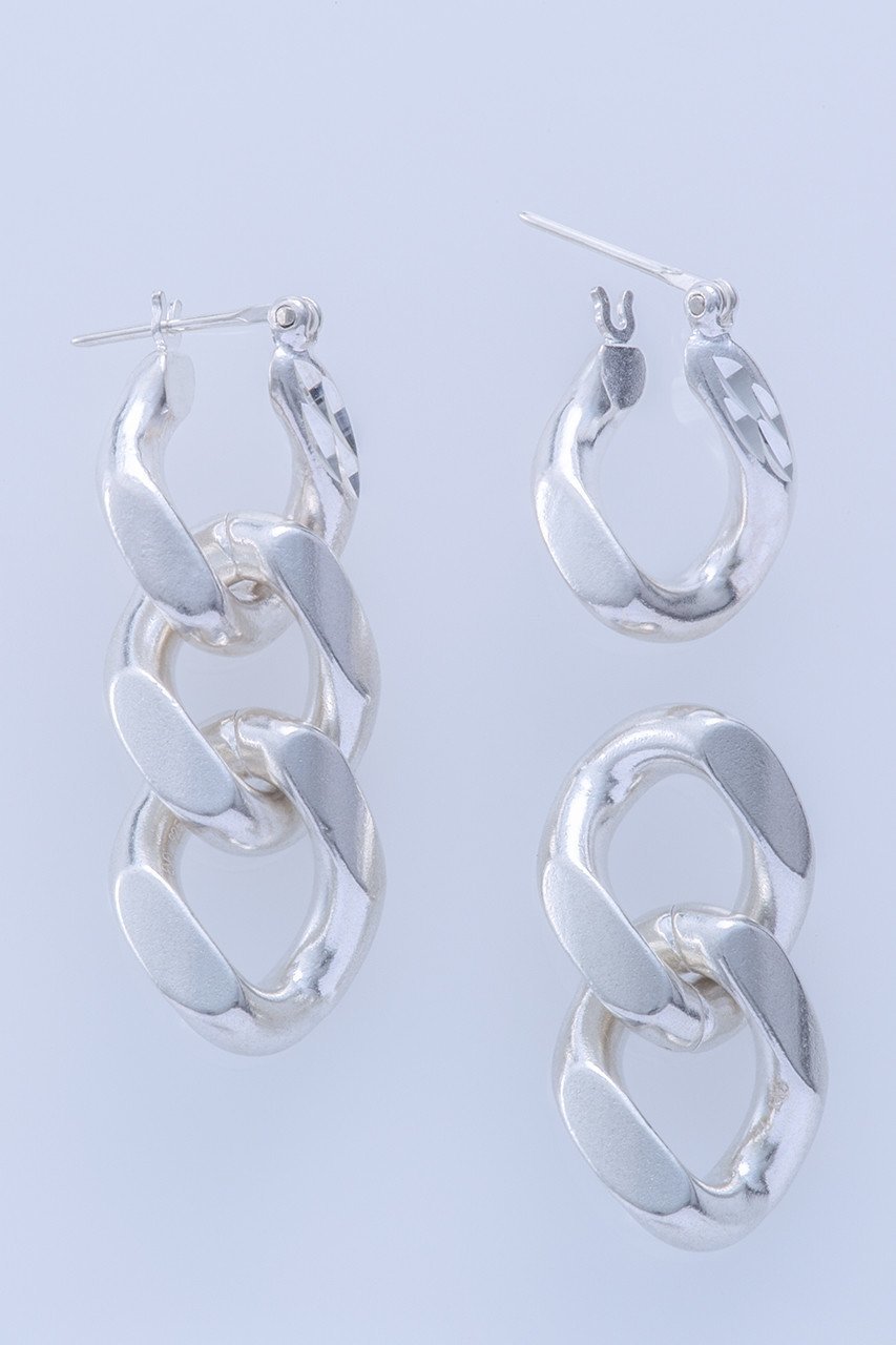 【エネイ/ENEY】のKIHEI デザインカットトリプルピアス 人気、トレンドファッション・服の通販 founy(ファニー) 　ファッション　Fashion　レディースファッション　Fashion for Women　ジュエリー　Jewelry　ファッションリング　Fashion Rings　イヤリング・フープ・ドロップタイプ　Hoop, Drop & Clip Earrings　おすすめ　Recommended / Our Picks　アシンメトリー　Asymmetrical Style　イヤリング　Earrings　エレガント 上品　Elegant　カッティング　Cutting Detail　クラシック　Classic, Timeless Style　シルバー　Silver, Metallic Silver　チェーン　Chain, Chain Strap　テクスチャー　Texture, Textured Fabric　other-3|ID: prp329100002489780 ipo3291000000035561942