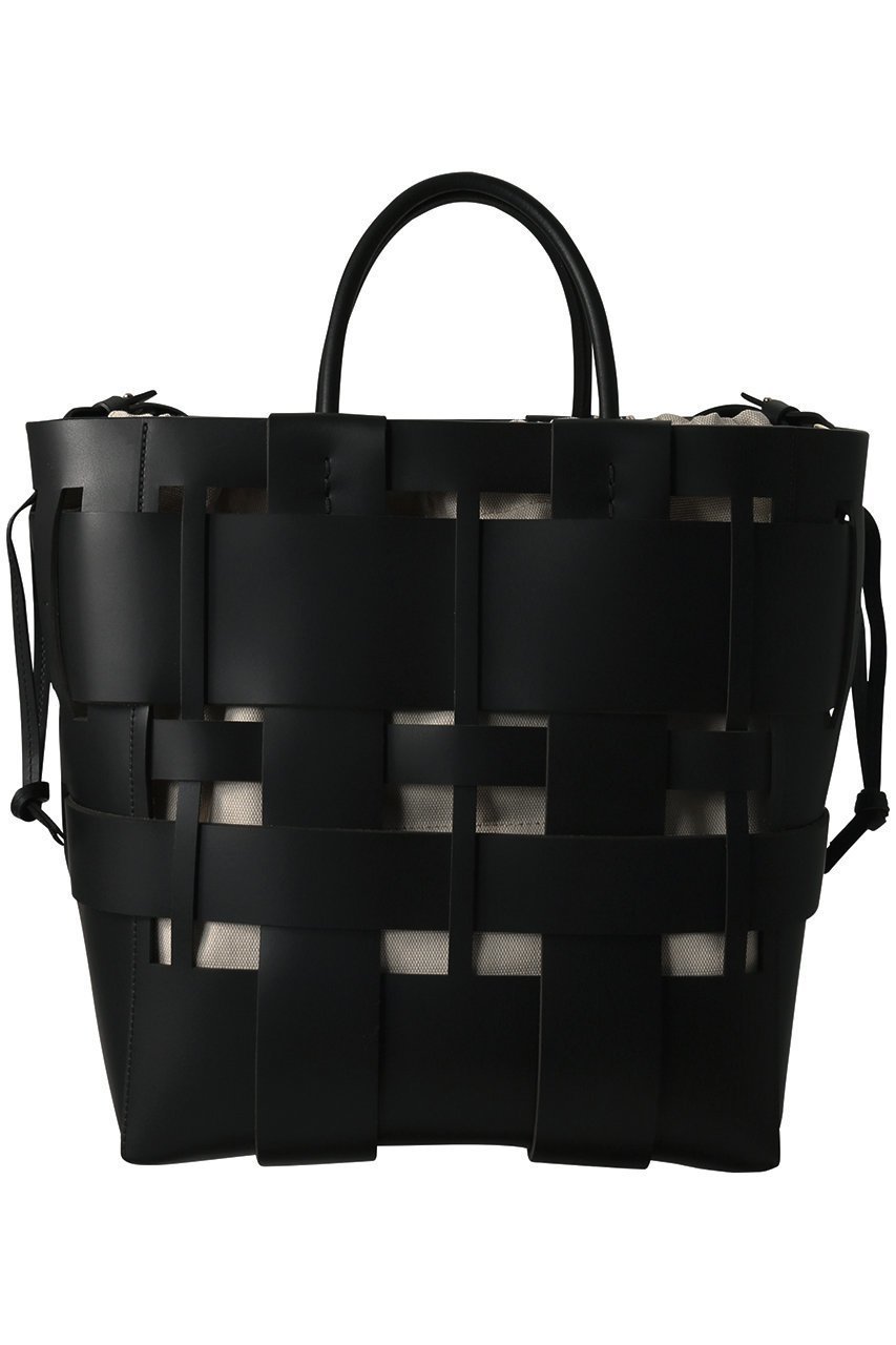 【ザンチェッティ/ZANCHETTI】のWOVEN SHOPPER 2WAYバッグ インテリア・キッズ・メンズ・レディースファッション・服の通販 founy(ファニー) 　ファッション　Fashion　レディースファッション　Fashion for Women　バッグ　Bags　ショルダー　Shoulder, Shoulder Strap　メッシュ　Mesh, Net Fabric　ランダム　Random, Irregular　エレガント 上品　Elegant　巾着　Drawstring Bag, Kinchaku　ブラック|ID: prp329100002535188 ipo3291000000032793276