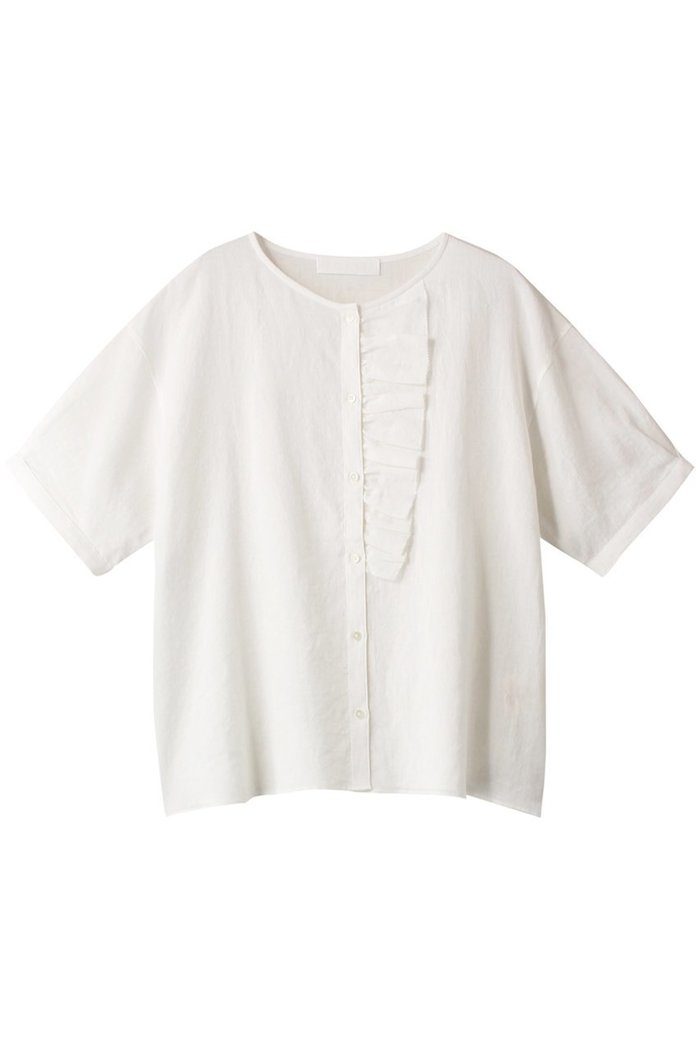 【プリスティン/PRISTINE】のCL平織フリルブラウス インテリア・キッズ・メンズ・レディースファッション・服の通販 founy(ファニー) https://founy.com/ ファッション Fashion レディースファッション Fashion for Women トップス・カットソー Cut & Sew Tops シャツ・ブラウス・オフィスカジュアル Elegant Blouses & Button-Ups ショート Short, Short Length スリーブ Sleeve, Long Sleeve / Short Sleeve フリル Frill, Ruffle リネン Linen, Linen Fabric 夏 Summer |ID: prp329100002545044 ipo3291000000036402783