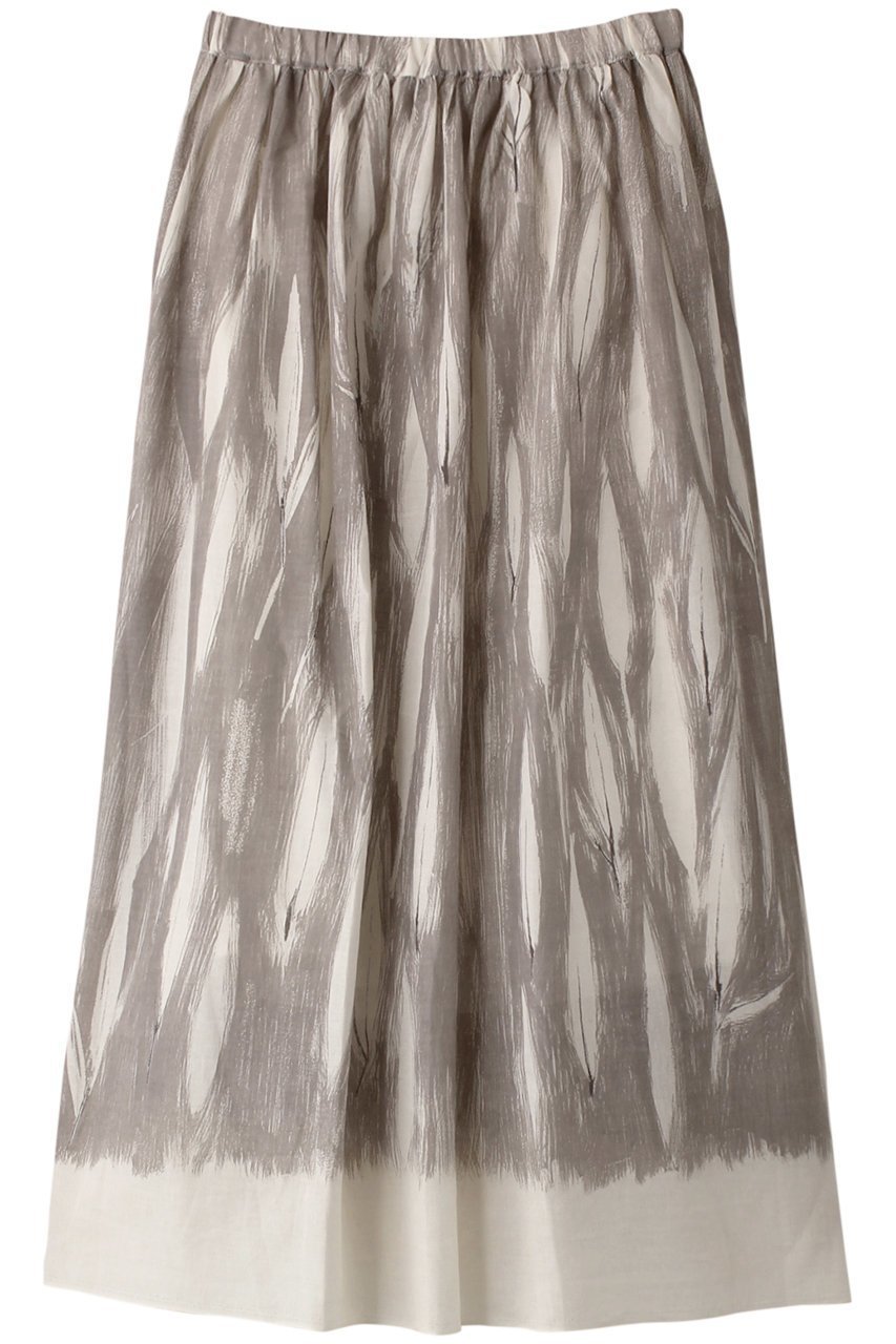 【プリスティン/PRISTINE】の笹の葉プリントスカート インテリア・キッズ・メンズ・レディースファッション・服の通販 founy(ファニー) 　ファッション　Fashion　レディースファッション　Fashion for Women　スカート　Skirts　ロングスカート　Long Skirts / Maxi & Midi Skirts　プリント　Print, Printed Pattern　ペチコート　Petticoat, Underskirt　ロング　Long, Long-Length　夏　Summer　グレー|ID: prp329100002545045 ipo3291000000035345329