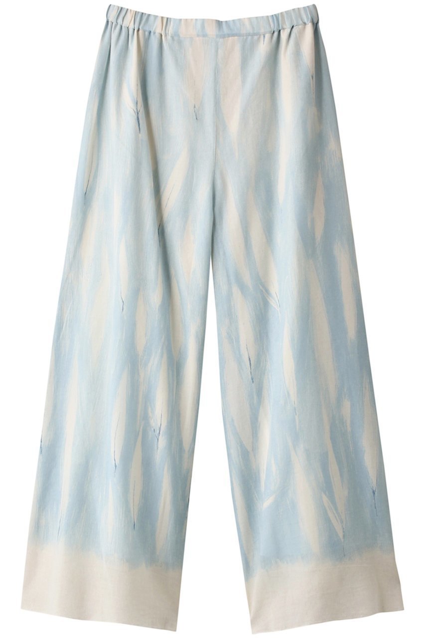 【プリスティン/PRISTINE】の笹の葉プリントパンツ インテリア・キッズ・メンズ・レディースファッション・服の通販 founy(ファニー) 　ファッション　Fashion　レディースファッション　Fashion for Women　パンツ　Pants & Trousers　ギャザー　Gathered, Ruffled　サマー　Summer, Summer Style　プリント　Print, Printed Pattern　リラックス　Relax, Relaxed Fit　夏　Summer　ブルー|ID: prp329100002545046 ipo3291000000035422948