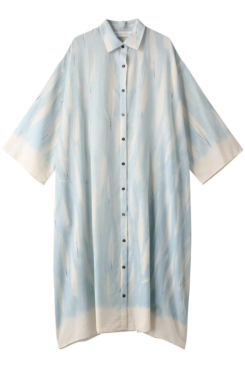 【プリスティン/PRISTINE】の笹の葉プリントシャツOP インテリア・キッズ・メンズ・レディースファッション・服の通販 founy(ファニー) 　ファッション　Fashion　レディースファッション　Fashion for Women　ワンピース　Dresses　チュニック　Tunic Tops & Dresses　シンプル　Simple, Minimal　タンク　Tank Top, Sleeveless Top　チュニック　Tunic, Long Top　プリント　Print, Printed Pattern　夏　Summer　ブルー|ID: prp329100002545047 ipo3291000000032903891