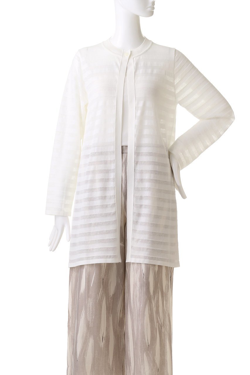 【プリスティン/PRISTINE】のフロストボーダーカーデ 人気、トレンドファッション・服の通販 founy(ファニー) 　ファッション　Fashion　レディースファッション　Fashion for Women　トップス・カットソー　Cut & Sew Tops　ニット　Knit Tops & Sweaters　カジュアルプルオーバー・ニットトップス　Pullovers & Knit Tops / Casual Pullovers　おすすめ　Recommended / Our Picks　なめらか　Smooth, Silky Texture　カーディガン　Cardigan, Knitwear　ボーダー　Border, Stripe　夏　Summer　羽織　Haori, Light Jacket　other-2|ID: prp329100002545049 ipo3291000000036760589