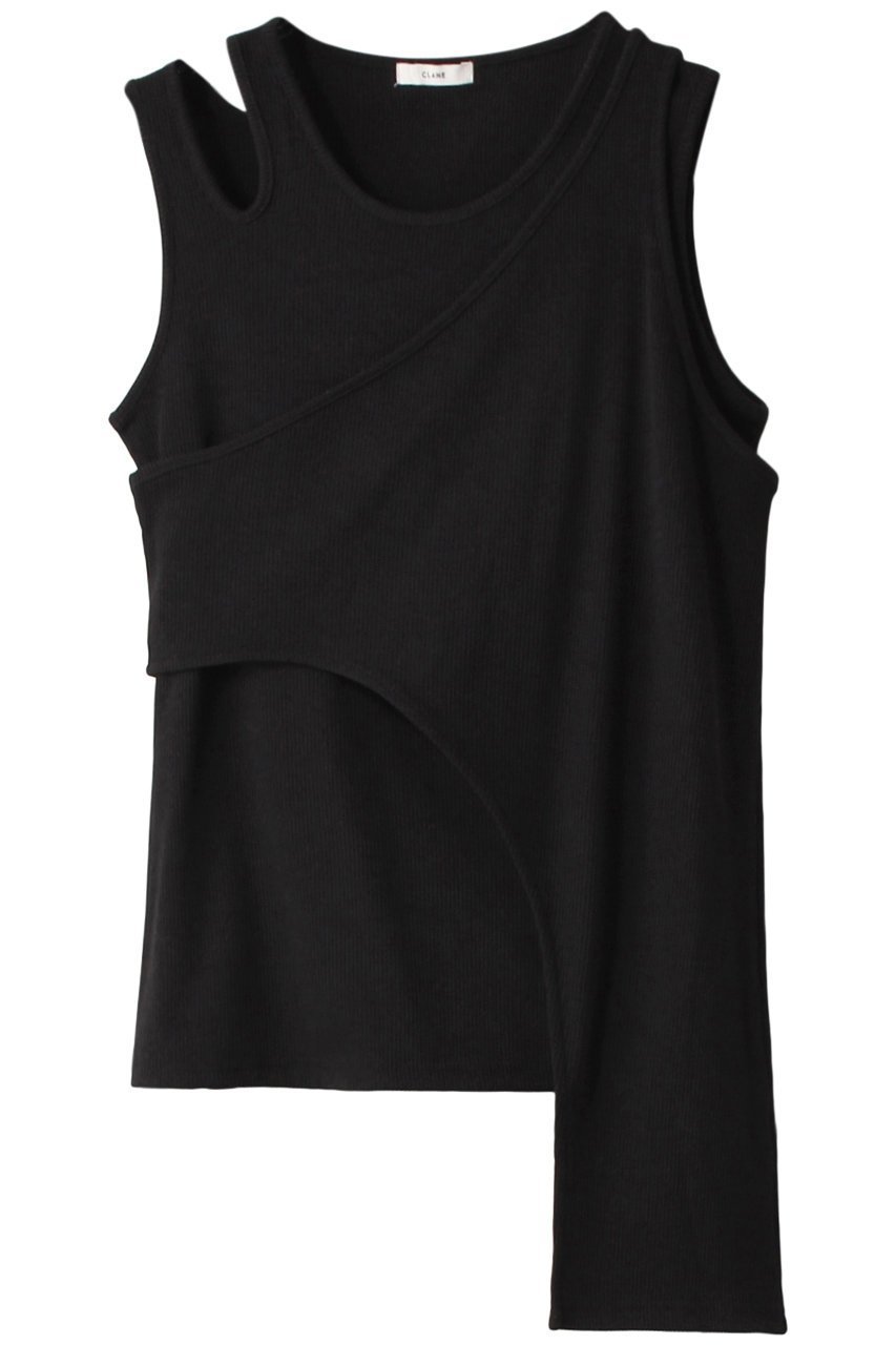 【クラネ/CLANE】の2WAY NUANCE CUT TOPS タンクトップ インテリア・キッズ・メンズ・レディースファッション・服の通販 founy(ファニー) 　ファッション　Fashion　レディースファッション　Fashion for Women　トップス・カットソー　Cut & Sew Tops　キャミソール&ノースリーブ　Camisoles & Sleeveless Tops　シャツ・ブラウス・オフィスカジュアル　Elegant Blouses & Button-Ups　ロングTシャツ・Tシャツ　Longline T-Shirts & Tees　カットソー・ベーシックTシャツ　Cut-and-Sewn Tops / Stretch Tees & Basics　キャミソール　Camisole, Spaghetti Strap Top　タンク　Tank Top, Sleeveless Top　トレンド　Trend, Trending Now　ボトム　Bottoms, Lower Wear　ルーズ　Loose, Oversized　ワイド　Wide, Wide Fit　夏　Summer　ブラック|ID: prp329100002547293 ipo3291000000032837060