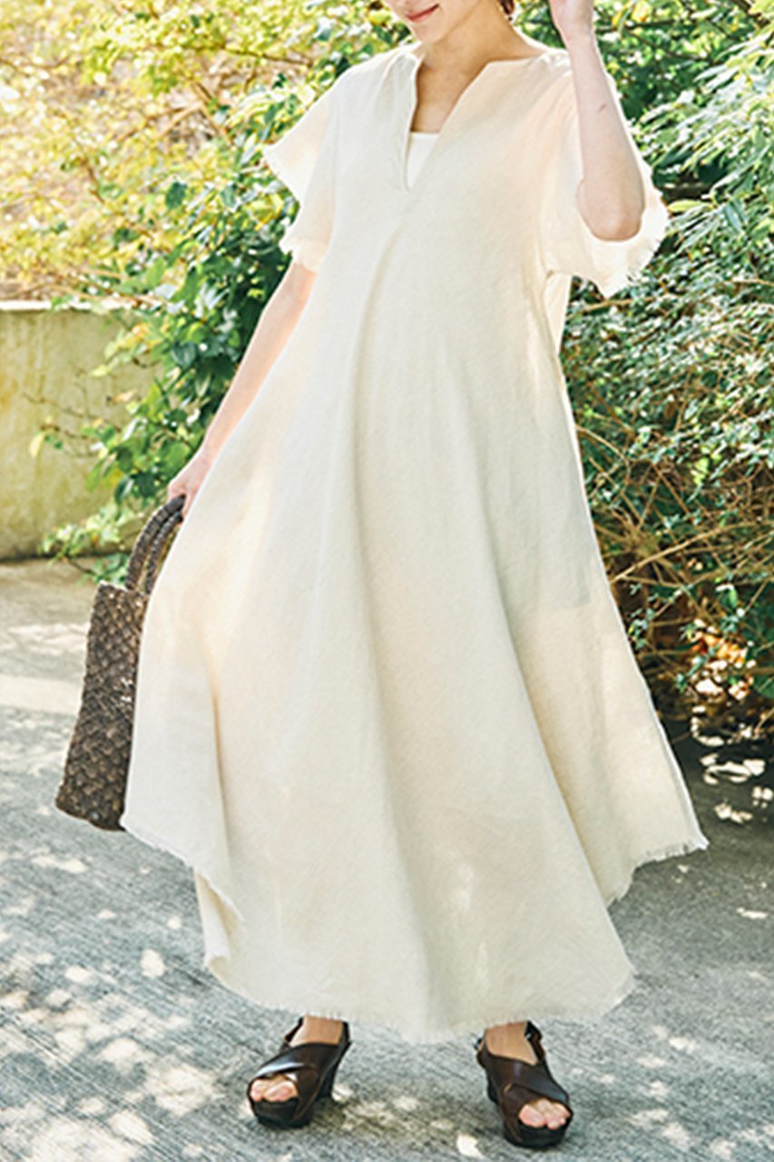 【プリスティン/PRISTINE】のCL平織フリンジワンピース 人気、トレンドファッション・服の通販 founy(ファニー) 　ファッション　Fashion　レディースファッション　Fashion for Women　ワンピース　Dresses　チュニック　Tunic Tops & Dresses　サマー　Summer, Summer Style　チュニック　Tunic, Long Top　フリンジ　Fringe, Tassel　リネン　Linen, Linen Fabric　ロング　Long, Long-Length　夏　Summer　other-6|ID: prp329100002608522 ipo3291000000036070531