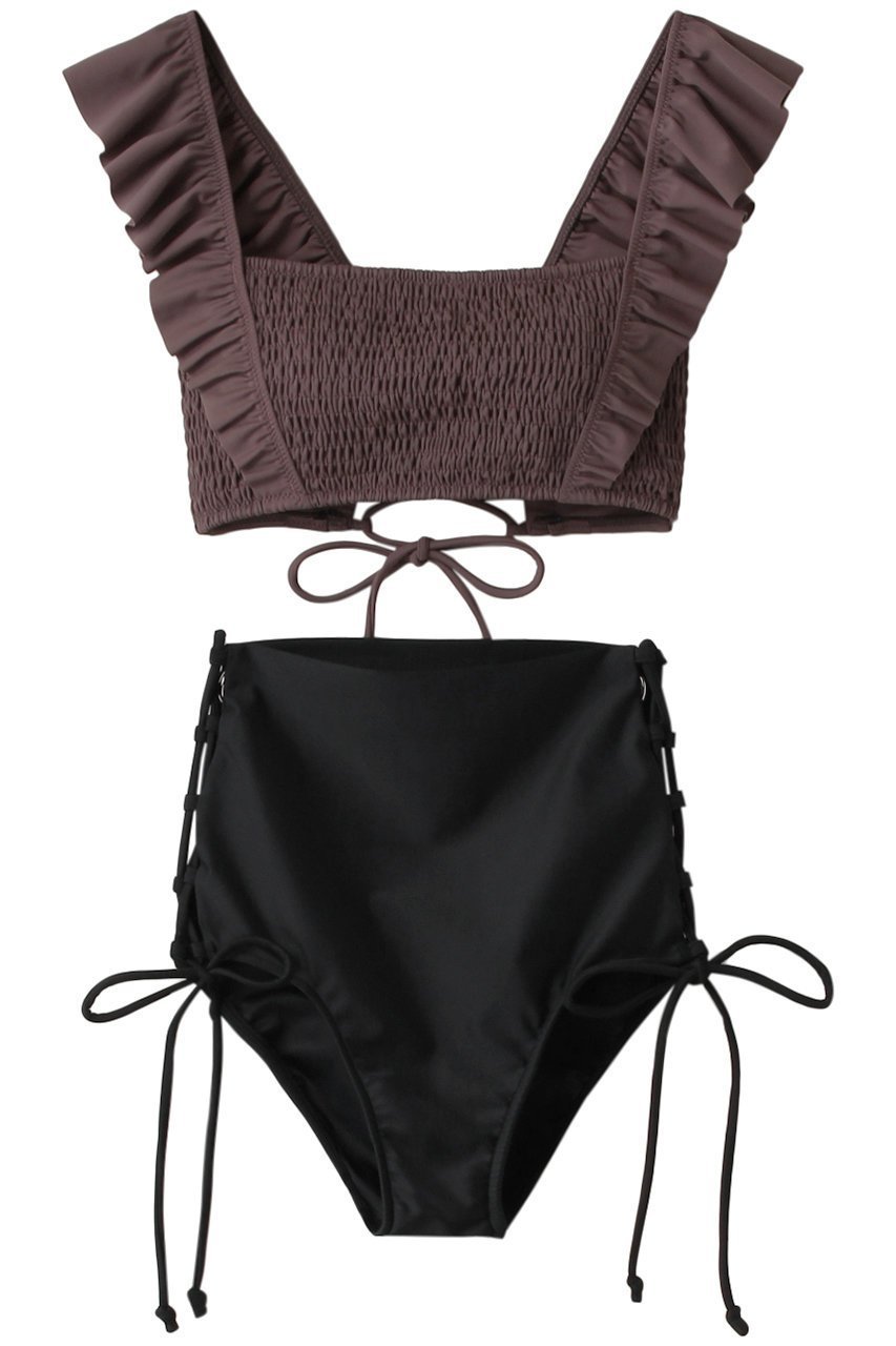 【レイール/Reir】の無地シャーリングフリルビキニ 人気、トレンドファッション・服の通販 founy(ファニー) 　ファッション　Fashion　レディースファッション　Fashion for Women　水着　Swimwear　レディース水着・ビーチウェア　Swimwear & Beachwear　アンダー　Underwear Essentials　ガーリー　Girly, Feminine Style　シャーリング　Shirring, Ruched　ショーツ　Shorts, Short Pants　スポーツ　Sports, Activewear　トレンド　Trend, Trending Now　バランス　Balance, Style Balance　ビキニ　Bikini, Two-Piece Swimsuit　フリル　Frill, Ruffle　レース　Lace, Lace Fabric　水着　Swimsuit, Swimwear　無地　Plain, Solid Color　 other-1|ID: prp329100002611754 ipo3291000000035760753