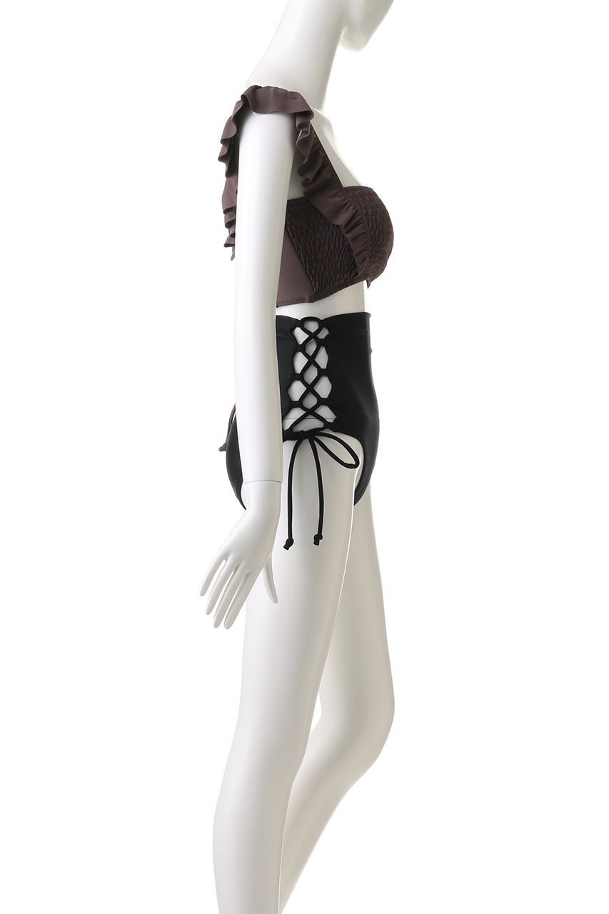 【レイール/Reir】の無地シャーリングフリルビキニ 人気、トレンドファッション・服の通販 founy(ファニー) 　ファッション　Fashion　レディースファッション　Fashion for Women　水着　Swimwear　レディース水着・ビーチウェア　Swimwear & Beachwear　アンダー　Underwear Essentials　ガーリー　Girly, Feminine Style　シャーリング　Shirring, Ruched　ショーツ　Shorts, Short Pants　スポーツ　Sports, Activewear　トレンド　Trend, Trending Now　バランス　Balance, Style Balance　ビキニ　Bikini, Two-Piece Swimsuit　フリル　Frill, Ruffle　レース　Lace, Lace Fabric　水着　Swimsuit, Swimwear　無地　Plain, Solid Color　other-3|ID: prp329100002611754 ipo3291000000035760757