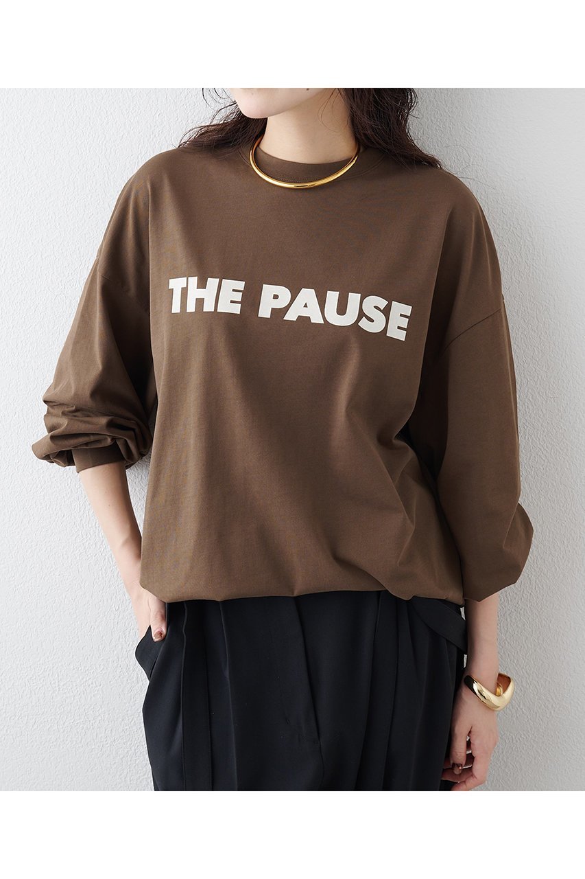 【ウィムガゼット/Whim Gazette】の【THE PAUSE】THE PAUSE ロンT インテリア・キッズ・メンズ・レディースファッション・服の通販 founy(ファニー) 　ファッション　Fashion　レディースファッション　Fashion for Women　トップス・カットソー　Cut & Sew Tops　シャツ・ブラウス・オフィスカジュアル　Elegant Blouses & Button-Ups　ロングTシャツ・Tシャツ　Longline T-Shirts & Tees　カットソー・ベーシックTシャツ　Cut-and-Sewn Tops / Stretch Tees & Basics　カットソー　Cut and Sewn Top　シンプル　Simple, Minimal　スタイリッシュ　Stylish, Fashionable　スリーブ　Sleeve, Long Sleeve / Short Sleeve　バランス　Balance, Style Balance　ベーシック　Basic, Essential　モノトーン　Monotone, Black and White　ルーズ　Loose, Oversized　ロング　Long, Long-Length　ブラウン|ID: prp329100002611761 ipo3291000000034168471