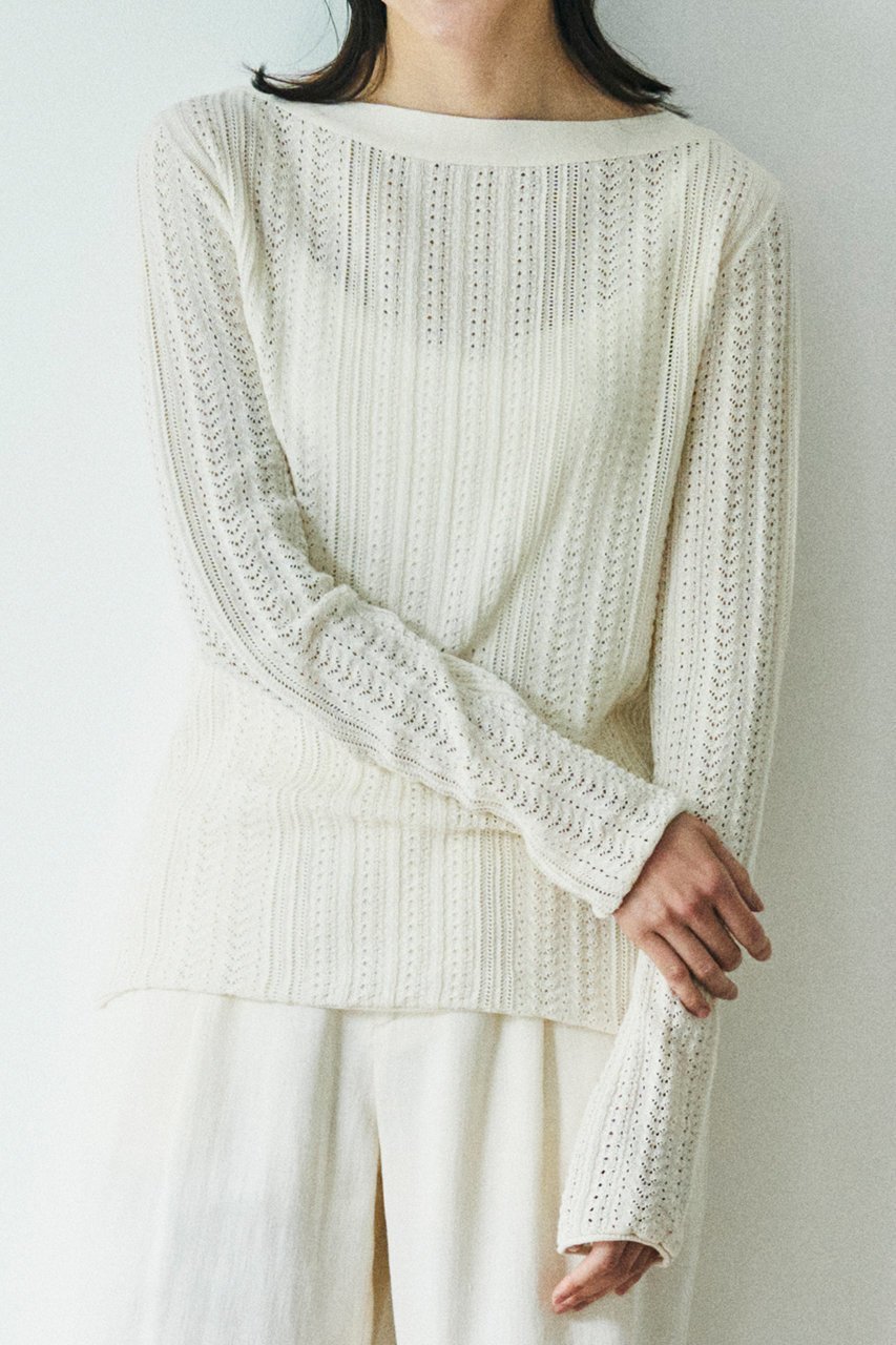 【プリスティン/PRISTINE】の和紙コットンシルク透かし編みPO 人気、トレンドファッション・服の通販 founy(ファニー) 　ファッション　Fashion　レディースファッション　Fashion for Women　トップス・カットソー　Cut & Sew Tops　ニット　Knit Tops & Sweaters　カジュアルプルオーバー・ニットトップス　Pullovers & Knit Tops / Casual Pullovers　シルク　Silk, 100% Silk　シンプル　Simple, Minimal　ロング　Long, Long-Length　夏　Summer　秋　Autumn　透かし　Cut-Out, Lacework　other-6|ID: prp329100002628685 ipo3291000000036906666