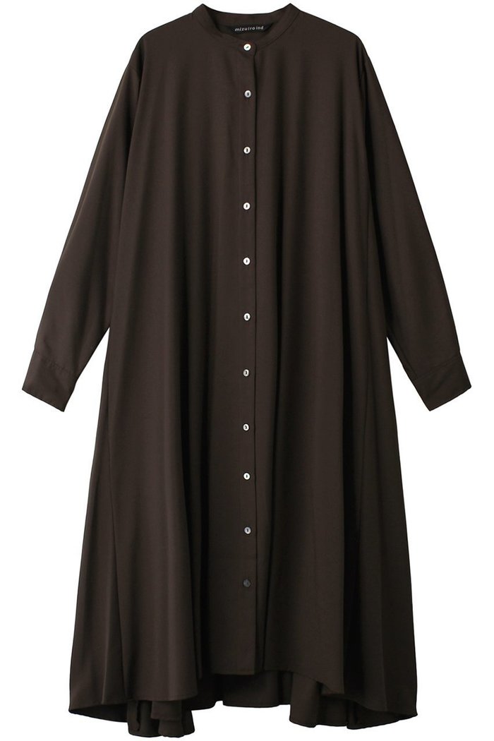 【ミズイロ インド/mizuiro ind】のT/Rスタンドカラーフレアシャツワンピース インテリア・キッズ・メンズ・レディースファッション・服の通販 founy(ファニー) https://founy.com/ ファッション Fashion レディースファッション Fashion for Women ワンピース Dresses シャツワンピース / 1枚で着映えコーデ Shirt Dresses チュニック Tunic Tops & Dresses スタンド Stand Collar, Upright Stand チュニック Tunic, Long Top フレア Flare, Flared ロング Long, Long-Length 定番 Standard, Basic Item A/W・秋冬 Autumn/Winter |ID: prp329100002651724 ipo3291000000032904024