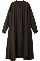 【ミズイロ インド/mizuiro ind】のT/Rスタンドカラーフレアシャツワンピース ブラウン|ID: prp329100002651724 ipo3291000000032904026