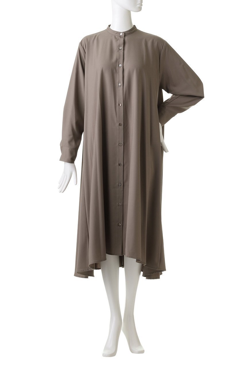 【ミズイロ インド/mizuiro ind】のT/Rスタンドカラーフレアシャツワンピース 人気、トレンドファッション・服の通販 founy(ファニー) 　ファッション　Fashion　レディースファッション　Fashion for Women　ワンピース　Dresses　シャツワンピース / 1枚で着映えコーデ　Shirt Dresses　チュニック　Tunic Tops & Dresses　スタンド　Stand Collar, Upright Stand　チュニック　Tunic, Long Top　フレア　Flare, Flared　ロング　Long, Long-Length　定番　Standard, Basic Item　A/W・秋冬　Autumn/Winter　other-2|ID: prp329100002651724 ipo3291000000032904032