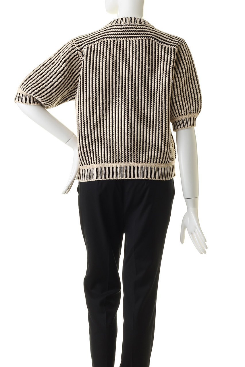 【クラネ/CLANE】のSTRIPE CABLE HALF SLEEVE CD 人気、トレンドファッション・服の通販 founy(ファニー) 　ファッション　Fashion　レディースファッション　Fashion for Women　トップス・カットソー　Cut & Sew Tops　ニット　Knit Tops & Sweaters　カーディガン・羽織り　Layered Style Cardigans　カーディガン　Cardigan, Knitwear　クラシカル　Classical, Vintage-Inspired　ストライプ　Stripe, Striped Pattern　スリーブ　Sleeve, Long Sleeve / Short Sleeve　タートルネック　Turtleneck, High Neck　other-4|ID: prp329100002664585 ipo3291000000035963068
