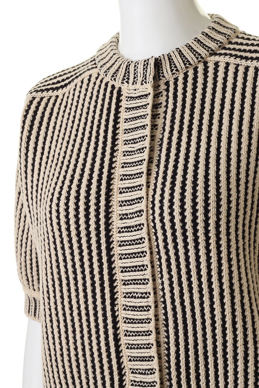 【クラネ/CLANE】のSTRIPE CABLE HALF SLEEVE CD 人気、トレンドファッション・服の通販 founy(ファニー) 　ファッション　Fashion　レディースファッション　Fashion for Women　トップス・カットソー　Cut & Sew Tops　ニット　Knit Tops & Sweaters　カーディガン・羽織り　Layered Style Cardigans　カーディガン　Cardigan, Knitwear　クラシカル　Classical, Vintage-Inspired　ストライプ　Stripe, Striped Pattern　スリーブ　Sleeve, Long Sleeve / Short Sleeve　タートルネック　Turtleneck, High Neck　other-5|ID: prp329100002664585 ipo3291000000036531391