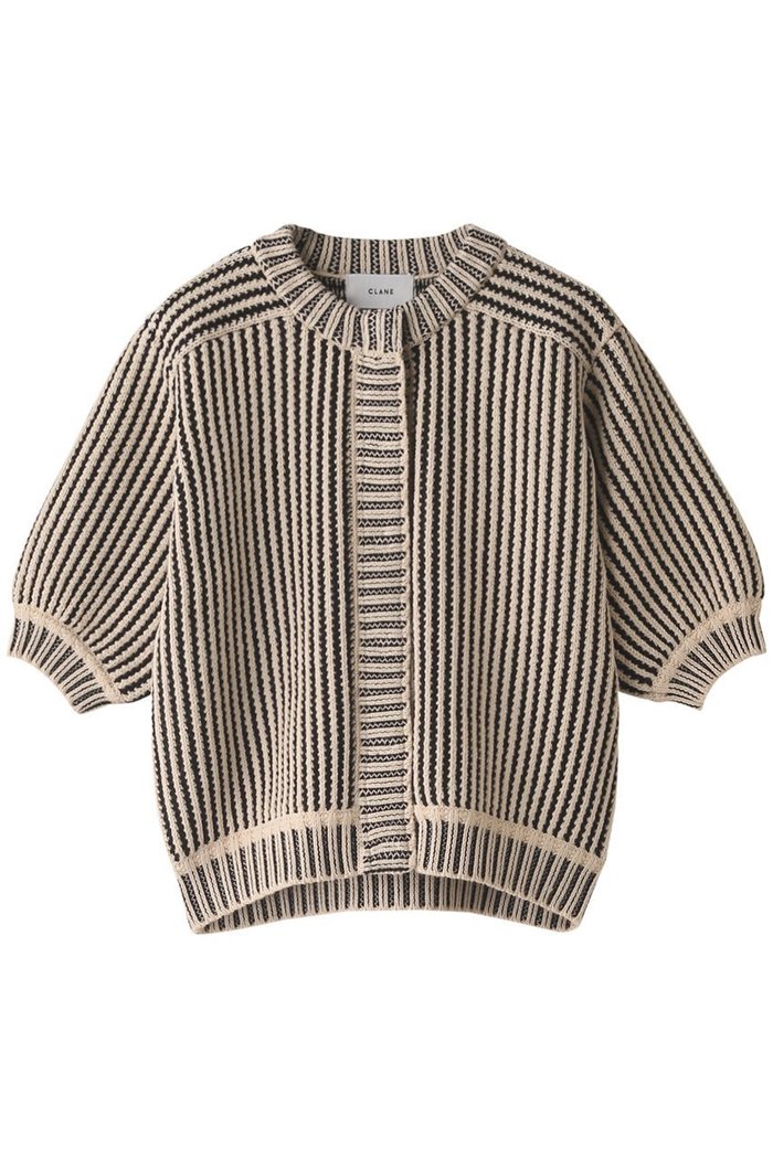 【クラネ/CLANE】のSTRIPE CABLE HALF SLEEVE CD インテリア・キッズ・メンズ・レディースファッション・服の通販 founy(ファニー) https://founy.com/ ファッション Fashion レディースファッション Fashion for Women トップス・カットソー Cut & Sew Tops ニット Knit Tops & Sweaters カーディガン・羽織り Layered Style Cardigans カーディガン Cardigan, Knitwear クラシカル Classical, Vintage-Inspired ストライプ Stripe, Striped Pattern スリーブ Sleeve, Long Sleeve / Short Sleeve タートルネック Turtleneck, High Neck |ID: prp329100002664585 ipo3291000000036906674