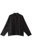 【ミズイロ インド/mizuiro ind】のスタンドカラーレースワイドシャツ ブラック|ID: prp329100002664587 ipo3291000000036402884