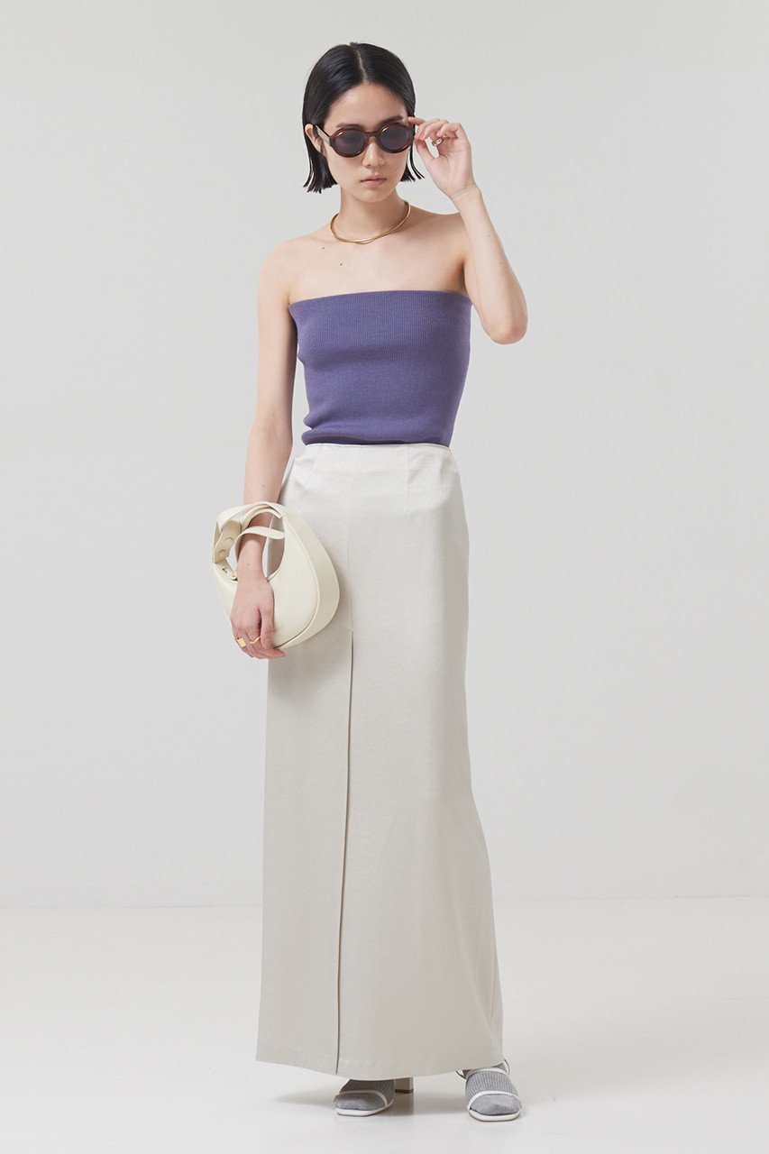 【ザ ストア バイ シー/THE STORE by C】のフロントスリットマキシスカート 人気、トレンドファッション・服の通販 founy(ファニー) 　ファッション　Fashion　レディースファッション　Fashion for Women　スカート　Skirts　ロングスカート　Long Skirts / Maxi & Midi Skirts　サテン　Satin, Glossy Fabric　ストレッチ　Stretch, Stretchy Fabric　ダブル　Double, Double-Breasted　ドレープ　Drape, Draping Fabric　ロング　Long, Long-Length　別注　Limited Edition, Custom Order　other-7|ID: prp329100002689879 ipo3291000000032944048