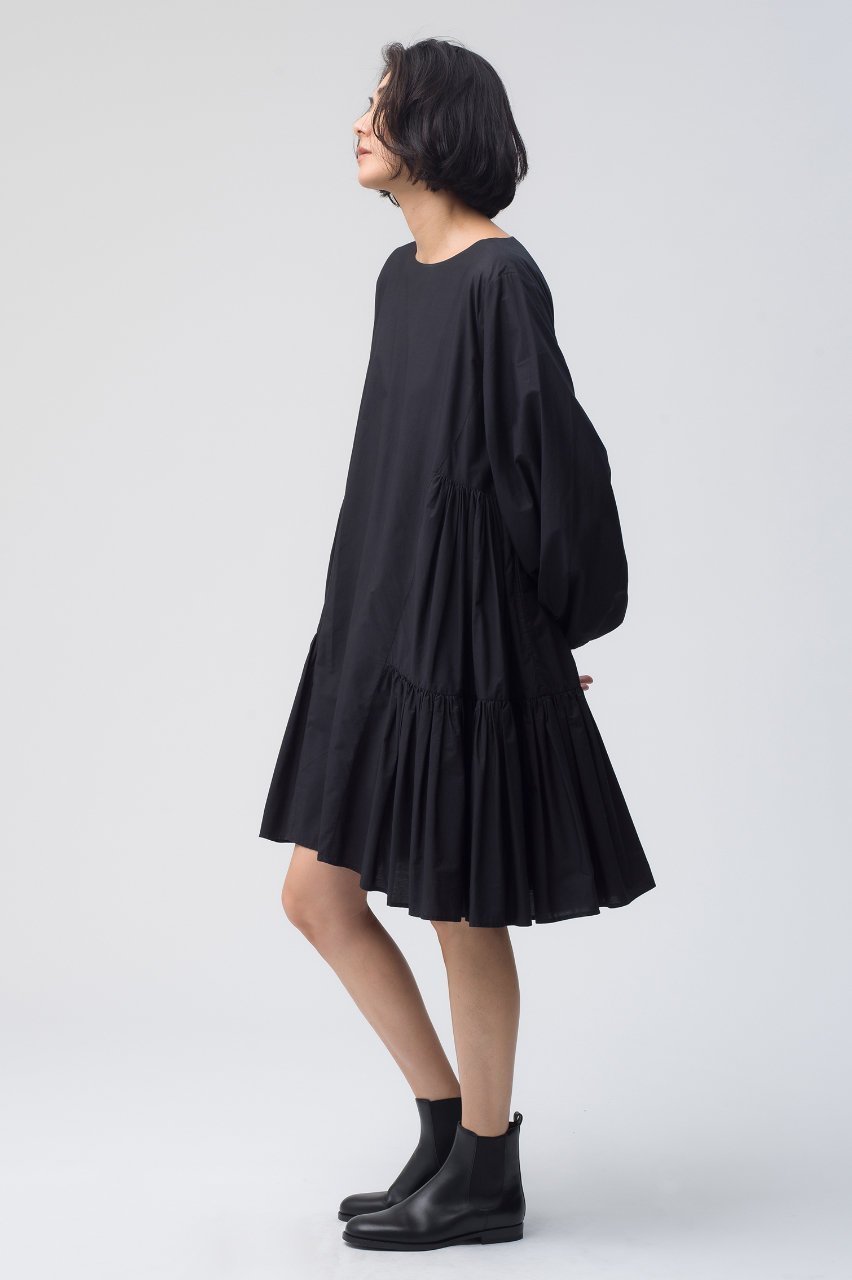 【マーレット/MERLETTE】のBYWARD ギャザースリーブ ティアードドレス 人気、トレンドファッション・服の通販 founy(ファニー) 　ファッション　Fashion　レディースファッション　Fashion for Women　ワンピース　Dresses　フォーマル・パーティードレス・結婚式用ドレス　Elegant & Casual Dresses　チュニック　Tunic Tops & Dresses　ギャザー　Gathered, Ruffled　スリーブ　Sleeve, Long Sleeve / Short Sleeve　チュニック　Tunic, Long Top　フェミニン　Feminine, Girly　フレア　Flare, Flared　再入荷　Restock / Back in Stock　定番　Standard, Basic Item　other-7|ID: prp329100002710399 ipo3291000000036909092