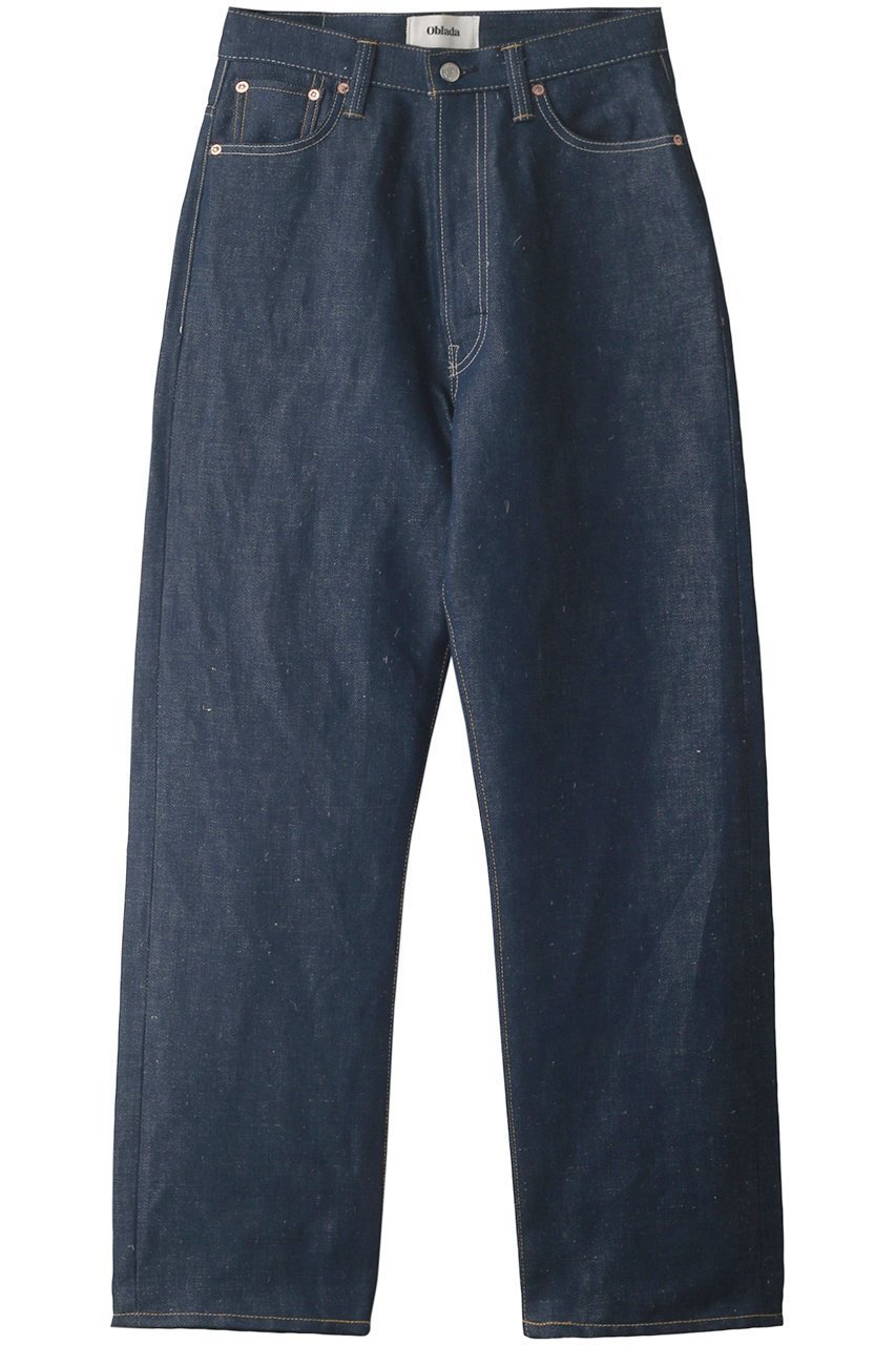 【オブラダ/Oblada】の1938 ハイウエストストレートデニムパンツ インテリア・キッズ・メンズ・レディースファッション・服の通販 founy(ファニー) 　ファッション　Fashion　レディースファッション　Fashion for Women　パンツ　Pants & Trousers　デニムパンツ・ジーンズ・美脚デニム　Denim Jeans & Pants　ダメージ　Distressed, Destroyed　デニム　Denim, Jeans Material　エレガント 上品　Elegant　インディゴ|ID: prp329100002713680 ipo3291000000035768187