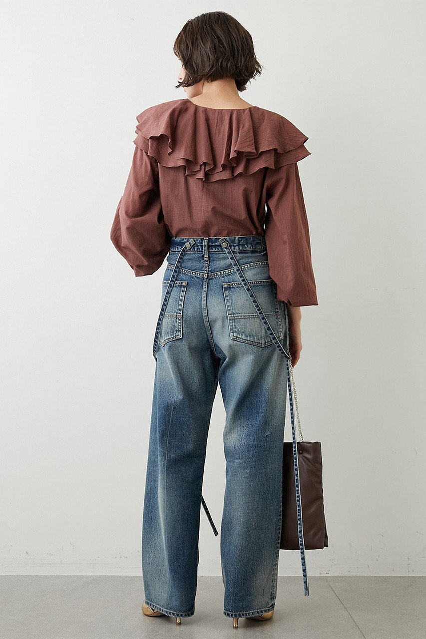 【ウィムガゼット/Whim Gazette】のサスペンダーDENIM 人気、トレンドファッション・服の通販 founy(ファニー) 　ファッション　Fashion　レディースファッション　Fashion for Women　パンツ　Pants & Trousers　デニムパンツ・ジーンズ・美脚デニム　Denim Jeans & Pants　アシンメトリー　Asymmetrical Style　サスペンダー　Suspenders, Braces　シンプル　Simple, Minimal　ストレート　Straight, Straight Cut　センター　Center, Center Line　デニム　Denim, Jeans Material　ユーズド　Used, Vintage-Look　other-4|ID: prp329100002721686 ipo3291000000036581058