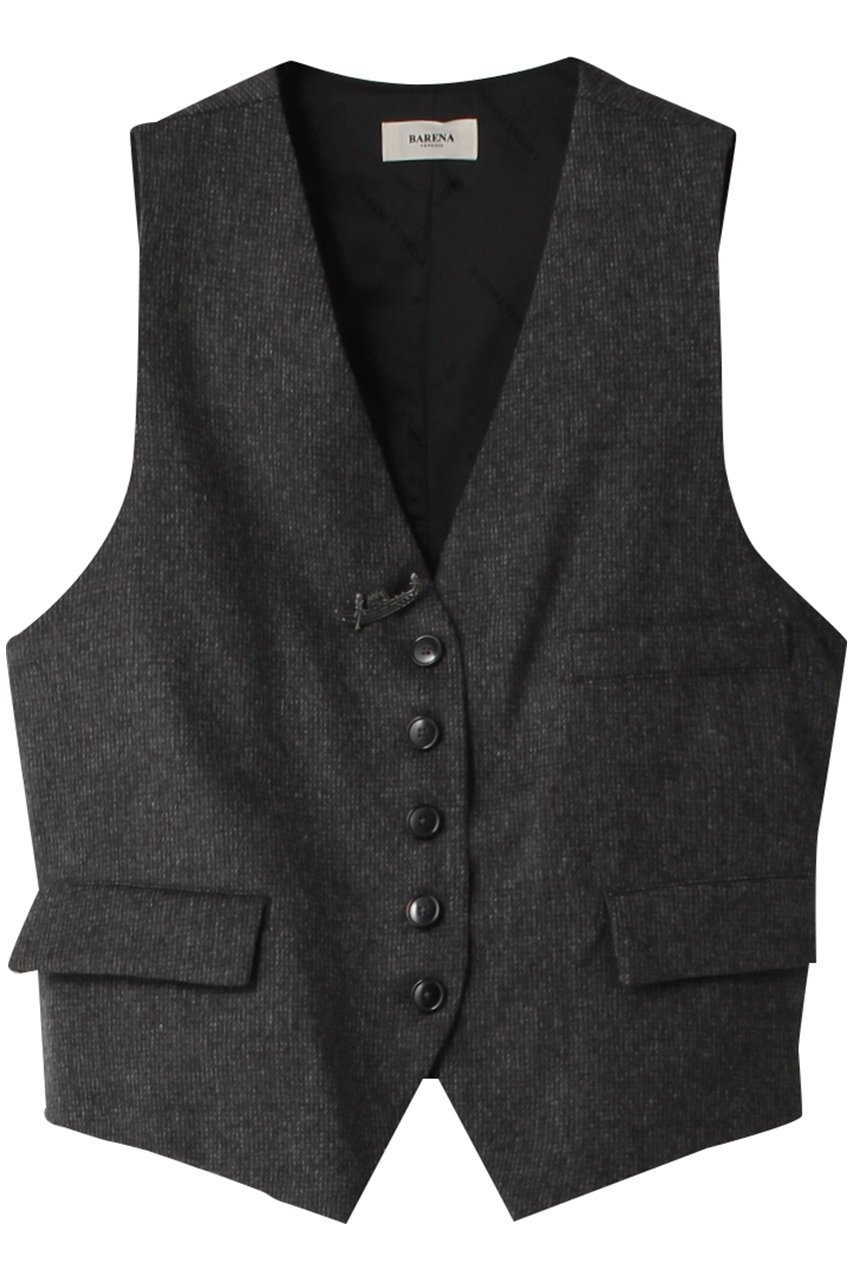 【エリオポール/heliopole】の【BARENA】GILET ROMEO-MICRO インテリア・キッズ・メンズ・レディースファッション・服の通販 founy(ファウニー) 　ファッション　Fashion　レディースファッション　Fashion for Women　アウター　Coat / Outerwear Collection　レディースジャケット・軽アウター　Jackets　ジャケット　Jacket, Outerwear　チェック　Check, Plaid, Tartan　ブローチ　Brooch, Pin Brooch　ベスト　Vest, Waistcoat　メランジ　Melange, Mixed Yarn　リボン　Ribbon, Bow　A/W・秋冬　Autumn/Winter　チャコールグレー|ID: prp329100002731606 ipo3291000000036797840