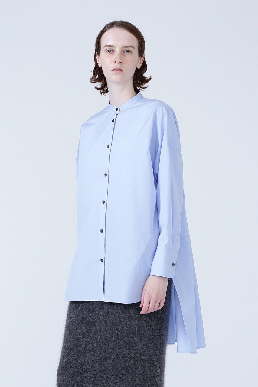 【アドーア/ADORE】のTHOMAS MASON COブロードシャツ インテリア・キッズ・メンズ・レディースファッション・服の通販 founy(ファニー) 　ファッション　Fashion　レディースファッション　Fashion for Women　トップス・カットソー　Cut & Sew Tops　シャツ・ブラウス・オフィスカジュアル　Elegant Blouses & Button-Ups　イタリア　Italy　インナー　Innerwear　シンプル　Simple, Minimal　スタンダード　Standard, Basic　スリーブ　Sleeve, Long Sleeve / Short Sleeve　ティアード　Tiered, Tiered Style　ブロード　Broadcloth, Fine Cotton　ヘムライン　Hemline, Bottom Cut　ロング　Long, Long-Length　おすすめ　Recommended / Our Picks　ブルー|ID: prp329100002736745 ipo3291000000035248593