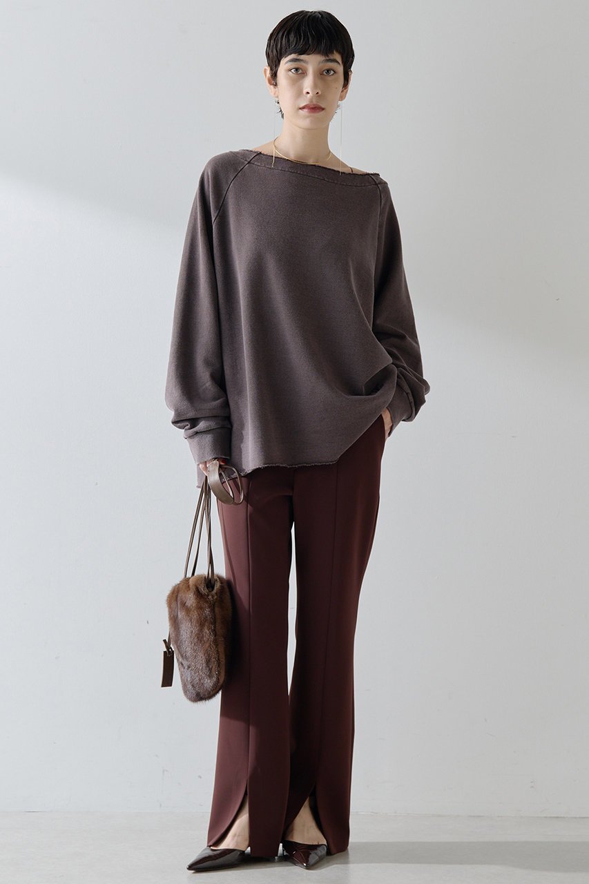 【ウィムガゼット/Whim Gazette】のフロントスリットパンツ インテリア・キッズ・メンズ・レディースファッション・服の通販 founy(ファニー) 　ファッション　Fashion　レディースファッション　Fashion for Women　パンツ　Pants & Trousers　クール　Cool, Chic　スタイリッシュ　Stylish, Fashionable　スリット　Slit, Slit Detail　センター　Center, Center Line　フレア　Flare, Flared　フロント　Front, Front Design　エレガント 上品　Elegant　ブラウン|ID: prp329100002760243 ipo3291000000036458634