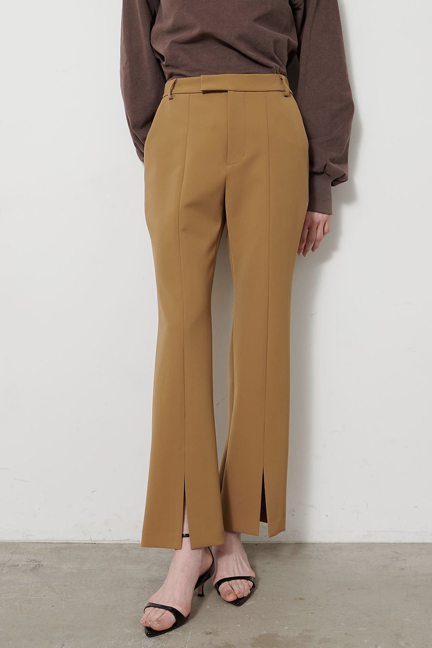 【ウィムガゼット/Whim Gazette】のフロントスリットパンツ インテリア・キッズ・メンズ・レディースファッション・服の通販 founy(ファニー) 　ファッション　Fashion　レディースファッション　Fashion for Women　パンツ　Pants & Trousers　クール　Cool, Chic　スタイリッシュ　Stylish, Fashionable　スリット　Slit, Slit Detail　センター　Center, Center Line　フレア　Flare, Flared　フロント　Front, Front Design　エレガント 上品　Elegant　キャメル|ID: prp329100002760243 ipo3291000000036523044