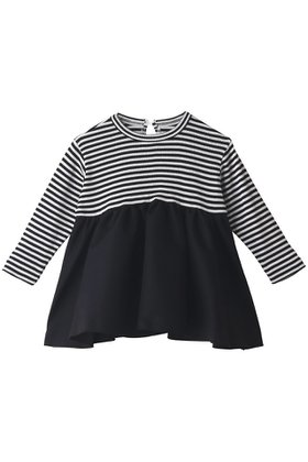 【アミカ/AMICA / KIDS】の【BABY&KIDS】ボーダーバレリーナロングT-ドレス ホワイト×ブラック(8Y-11Y) 8Y-11Y 人気、トレンドファッション・服の通販 founy(ファニー) ファッション Fashion キッズファッション Fashion for Kids ワンピース Dresses グログラン Grosgrain, Grosgrain Ribbon ドレス Dress, One-Piece ボーダー Border, Stripe モダン Modern, Contemporary モノトーン Monotone, Black and White リラックス Relax, Relaxed Fit 人気 Popular, Best Seller 秋 Autumn |ID:prp329100002773040