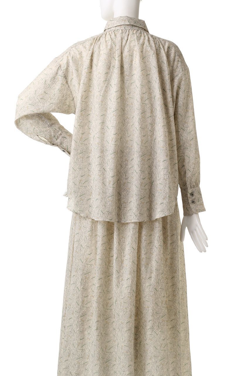 【プリスティン/PRISTINE】のリーフプリントギャザーブラウス 人気、トレンドファッション・服の通販 founy(ファニー) 　ファッション　Fashion　レディースファッション　Fashion for Women　トップス・カットソー　Cut & Sew Tops　シャツ・ブラウス・オフィスカジュアル　Elegant Blouses & Button-Ups　おすすめ　Recommended / Our Picks　ギャザー　Gathered, Ruffled　スリーブ　Sleeve, Long Sleeve / Short Sleeve　セットアップ　Set-Up, Coordinated Outfit　プリント　Print, Printed Pattern　ヨーク　Yoke, Yoke Design　リーフ　Leaf, Botanical Leaf　ロング　Long, Long-Length　other-4|ID: prp329100002804284 ipo3291000000036060362