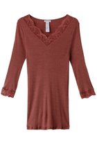 【ハンロ/HANRO】の22AW WOOLEN LACE七分袖 オレンジブラウン|ID: prp329100002818041 ipo3291000000035335760