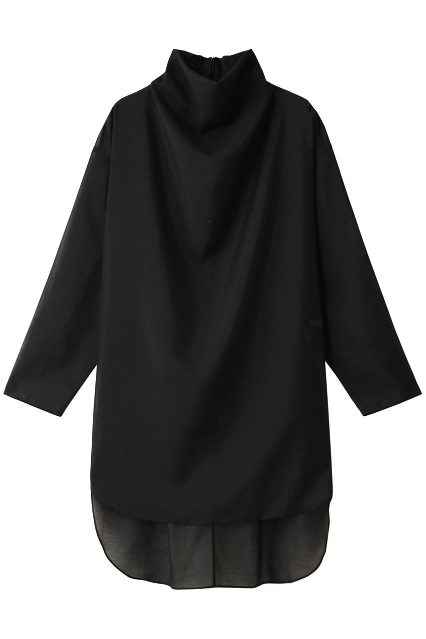【ル フィル/LE PHIL】のハイネックシアーブラウス インテリア・キッズ・メンズ・レディースファッション・服の通販 founy(ファニー) 　ファッション　Fashion　レディースファッション　Fashion for Women　トップス・カットソー　Cut & Sew Tops　シャツ・ブラウス・オフィスカジュアル　Elegant Blouses & Button-Ups　シアー　Sheer, See-Through　スリーブ　Sleeve, Long Sleeve / Short Sleeve　ハイネック　High Neck, Mock Neck　ロング　Long, Long-Length　ブラック|ID: prp329100002826493 ipo3291000000032907598