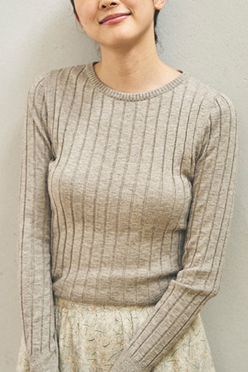 【プリスティン/PRISTINE】のヤク混ワイドリブクル-PO 人気、トレンドファッション・服の通販 founy(ファニー) 　ファッション　Fashion　レディースファッション　Fashion for Women　トップス・カットソー　Cut & Sew Tops　ニット　Knit Tops & Sweaters　カジュアルプルオーバー・ニットトップス　Pullovers & Knit Tops / Casual Pullovers　なめらか　Smooth, Silky Texture　インナー　Innerwear　ベーシック　Basic, Essential　定番　Standard, Basic Item　other-6|ID: prp329100002886030 ipo3291000000036906709