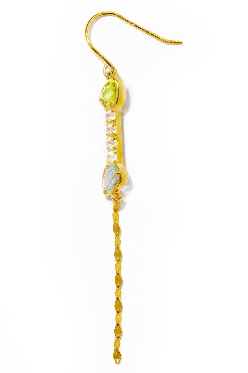 【ルボンボン/les bonbon】のlily chain ピアス(片耳用) インテリア・キッズ・メンズ・レディースファッション・服の通販 founy(ファニー) 　ファッション　Fashion　レディースファッション　Fashion for Women　ジュエリー　Jewelry　ファッションリング　Fashion Rings　イヤリング・フープ・ドロップタイプ　Hoop, Drop & Clip Earrings　イヤリング　Earrings　チェーン　Chain, Chain Strap　片耳　One-Ear, Single Earring　ライム/ブルー|ID: prp329100002940644 ipo3291000000035553765