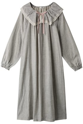 【イクコ/IKUKO / GOODS】の杢糸ダブルガーゼ ビックカラーネグリジェ 人気、トレンドファッション・服の通販 founy(ファニー) ダブル Double, Double-Breasted パジャマ Pajamas, Sleepwear リボン Ribbon, Bow レース Lace, Lace Fabric |ID:prp329100003014157