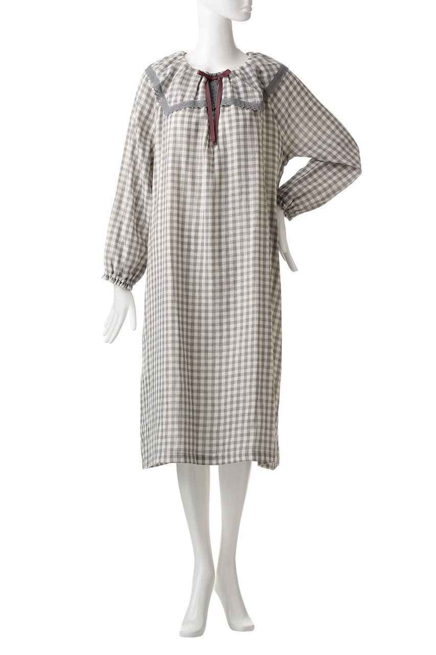 【イクコ/IKUKO / GOODS】の杢糸ダブルガーゼ ビックカラーネグリジェ 人気、トレンドファッション・服の通販 founy(ファニー) ダブル Double, Double-Breasted パジャマ Pajamas, Sleepwear リボン Ribbon, Bow レース Lace, Lace Fabric other-2|ID: prp329100003014157 ipo3291000000032832137