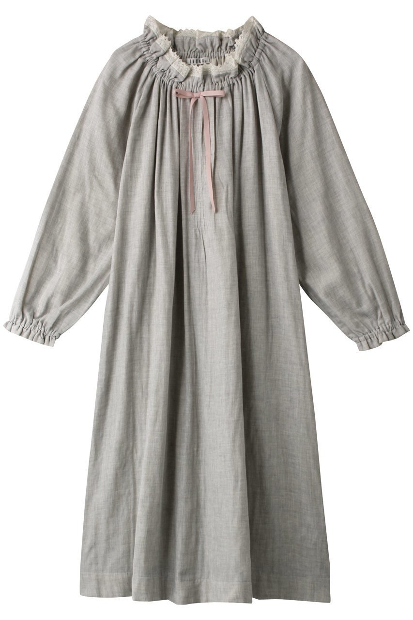【イクコ/IKUKO / GOODS】の杢糸ダブルガーゼ ラグランスリーブネグリジェ 人気、トレンドファッション・服の通販 founy(ファニー) ギャザー Gathered, Ruffled ダブル Double, Double-Breasted パジャマ Pajamas, Sleepwear リボン Ribbon, Bow レース Lace, Lace Fabric other-1|ID: prp329100003014158 ipo3291000000032832142