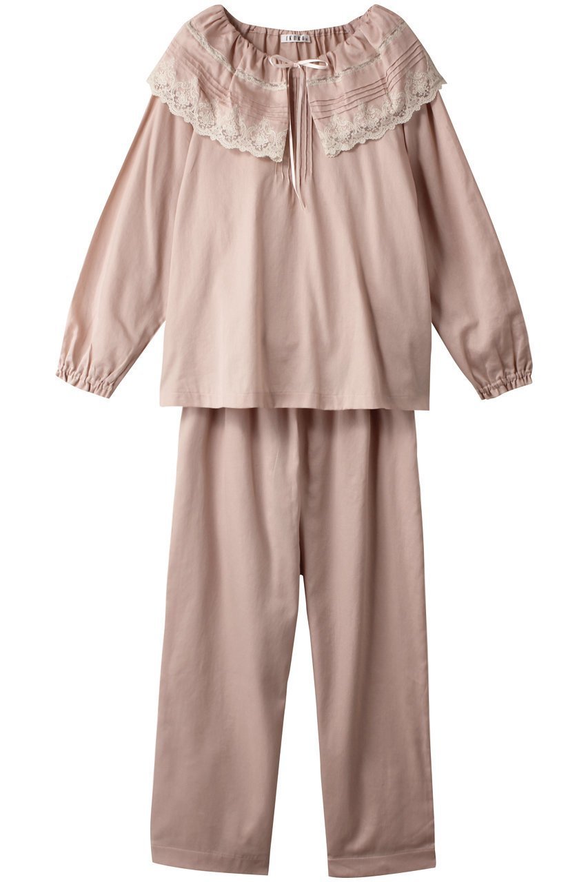 【イクコ/IKUKO / GOODS】のビンテージワッシャーサテン パジャマ インテリア・キッズ・メンズ・レディースファッション・服の通販 founy(ファニー) パジャマ Pajamas, Sleepwear フェミニン Feminine, Girly リボン Ribbon, Bow レース Lace, Lace Fabric コーラルピンク|ID: prp329100003014159 ipo3291000000032832152