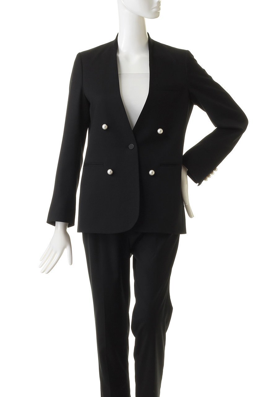 【チノ/CINOH】のBLACK FORMAL ノーカラージャケット 人気、トレンドファッション・服の通販 founy(ファニー) 　ファッション　Fashion　レディースファッション　WOMEN　アウター　Coat Outerwear　ジャケット　Jackets　ノーカラージャケット　No Collar Leather Jackets　エレガント 上品　Elegant　オケージョン　Occasion　シンプル　Simple　ジャケット　Jacket　パール　Pearl　フロント　Front　マニッシュ　Mannish　定番　Standard　other-2|ID: prp329100003026933 ipo3291000000031395428