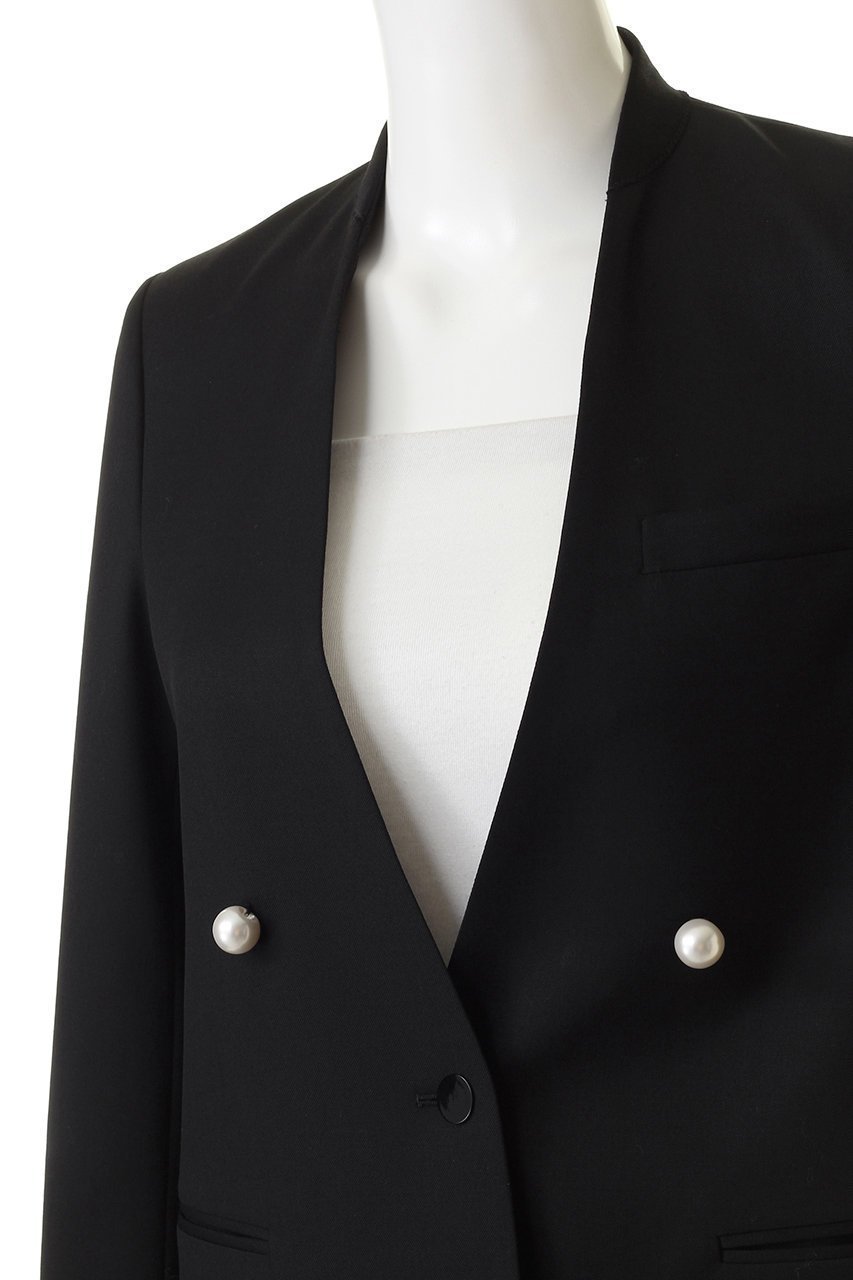 【チノ/CINOH】のBLACK FORMAL ノーカラージャケット 人気、トレンドファッション・服の通販 founy(ファニー) 　ファッション　Fashion　レディースファッション　WOMEN　アウター　Coat Outerwear　ジャケット　Jackets　ノーカラージャケット　No Collar Leather Jackets　エレガント 上品　Elegant　オケージョン　Occasion　シンプル　Simple　ジャケット　Jacket　パール　Pearl　フロント　Front　マニッシュ　Mannish　定番　Standard　other-5|ID: prp329100003026933 ipo3291000000031395434