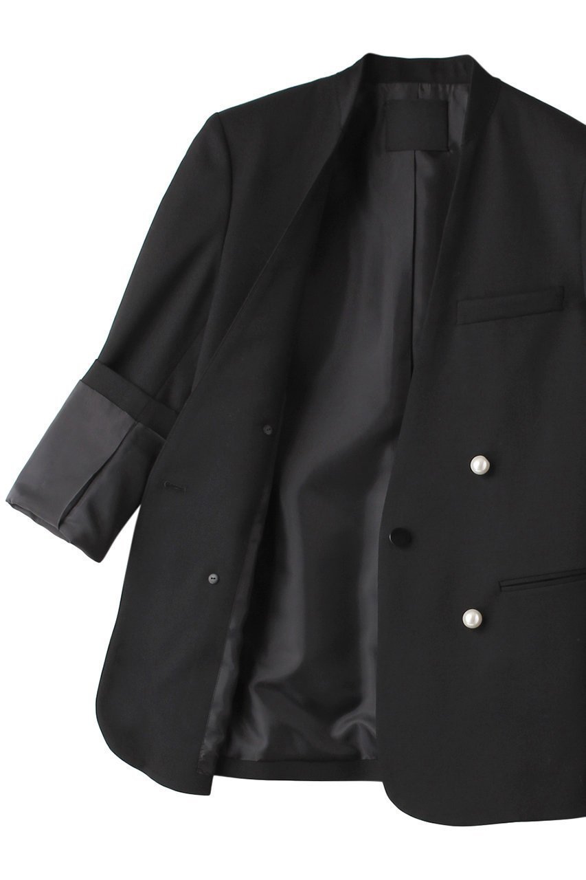 【チノ/CINOH】のBLACK FORMAL ノーカラージャケット 人気、トレンドファッション・服の通販 founy(ファニー) 　ファッション　Fashion　レディースファッション　WOMEN　アウター　Coat Outerwear　ジャケット　Jackets　ノーカラージャケット　No Collar Leather Jackets　エレガント 上品　Elegant　オケージョン　Occasion　シンプル　Simple　ジャケット　Jacket　パール　Pearl　フロント　Front　マニッシュ　Mannish　定番　Standard　other-6|ID: prp329100003026933 ipo3291000000031395436