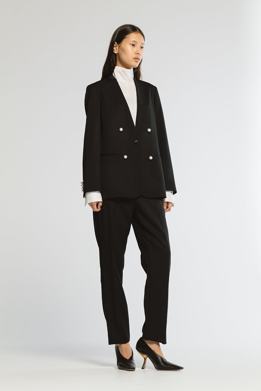 【チノ/CINOH】のBLACK FORMAL ノーカラージャケット 人気、トレンドファッション・服の通販 founy(ファニー) 　ファッション　Fashion　レディースファッション　WOMEN　アウター　Coat Outerwear　ジャケット　Jackets　ノーカラージャケット　No Collar Leather Jackets　エレガント 上品　Elegant　オケージョン　Occasion　シンプル　Simple　ジャケット　Jacket　パール　Pearl　フロント　Front　マニッシュ　Mannish　定番　Standard　other-7|ID: prp329100003026933 ipo3291000000031395438