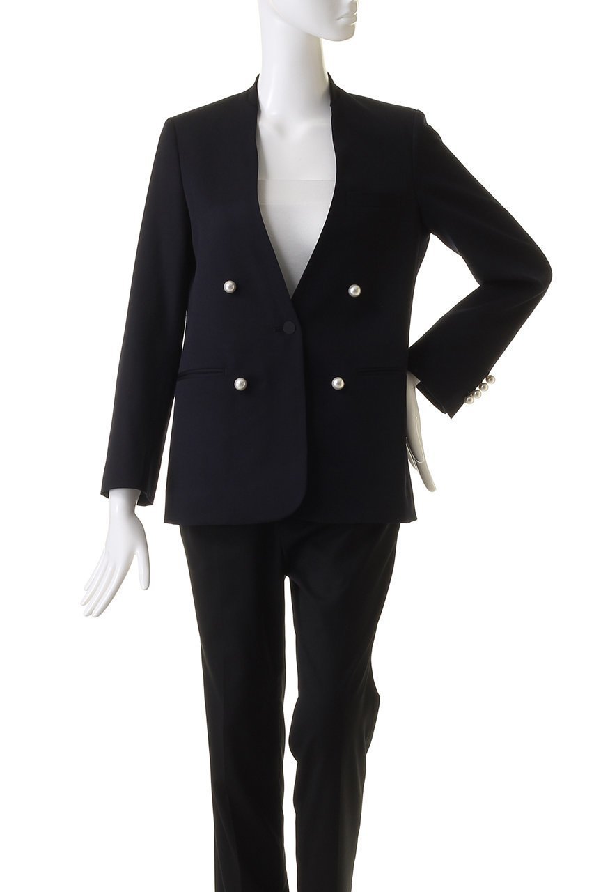 【チノ/CINOH】のBLACK FORMAL ノーカラージャケット 人気、トレンドファッション・服の通販 founy(ファニー) 　ファッション　Fashion　レディースファッション　Fashion for Women　アウター　Coat / Outerwear Collection　レディースジャケット・軽アウター　Jackets　ノーカラージャケット / シンプル上品コーデ　Collarless Jackets　エレガント 上品　Elegant　オケージョン　Occasion Wear　シンプル　Simple, Minimal　ジャケット　Jacket, Outerwear　パール　Pearl, Pearl Accent　フロント　Front, Front Design　マニッシュ　Mannish, Boyish　定番　Standard, Basic Item　other-2|ID: prp329100003026933 ipo3291000000032936120