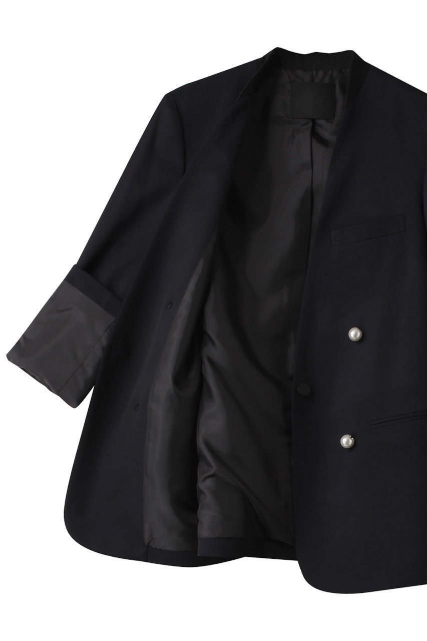 【チノ/CINOH】のBLACK FORMAL ノーカラージャケット 人気、トレンドファッション・服の通販 founy(ファニー) 　ファッション　Fashion　レディースファッション　Fashion for Women　アウター　Coat / Outerwear Collection　レディースジャケット・軽アウター　Jackets　ノーカラージャケット / シンプル上品コーデ　Collarless Jackets　エレガント 上品　Elegant　オケージョン　Occasion Wear　シンプル　Simple, Minimal　ジャケット　Jacket, Outerwear　パール　Pearl, Pearl Accent　フロント　Front, Front Design　マニッシュ　Mannish, Boyish　定番　Standard, Basic Item　other-6|ID: prp329100003026933 ipo3291000000032936148
