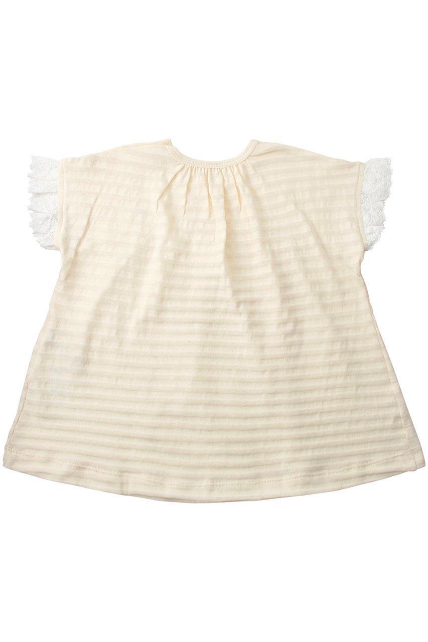 【プリスティン/PRISTINE】の【KIDSシャドウボーダーレース付きワンピース 人気、トレンドファッション・服の通販 founy(ファニー) 　ファッション　Fashion　レディースファッション　Fashion for Women　ワンピース　Dresses　ユニセックス　Unisex, Genderless　シャドー　Shadow, Subtle Pattern　シルバー　Silver, Metallic Silver　フェミニン　Feminine, Girly　ベビー　Baby, Babywear　ボーダー　Border, Stripe　レース　Lace, Lace Fabric　半袖　Short Sleeve, Half Sleeve　other-2|ID: prp329100003029006 ipo3291000000033666311