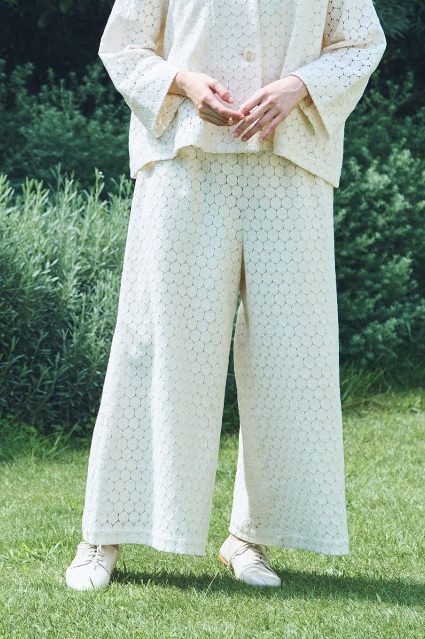 【プリスティン/PRISTINE】のサークルラッセルパンツ 人気、トレンドファッション・服の通販 founy(ファニー) 　ファッション　Fashion　レディースファッション　Fashion for Women　パンツ　Pants & Trousers　おすすめ　Recommended / Our Picks　サークル　Circle, Round Design　ジャケット　Jacket, Outerwear　セットアップ　Set-Up, Coordinated Outfit　ラッセル　Raschel, Raschel Lace　レース　Lace, Lace Fabric　ワイド　Wide, Wide Fit　other-6|ID: prp329100003029011 ipo3291000000036577942